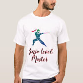 Farbenfrohe Ninja Warrior Silhouette T-Shirt (Vorderseite)