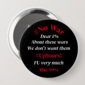 Farbenfrohe #No War Typografie Button (Vorne & Hinten)
