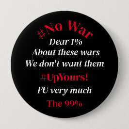 Farbenfrohe #No War Typografie Button
