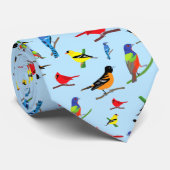 Farbenfrohe nordamerikanische Vogelmuster Krawatte (Gerollt)