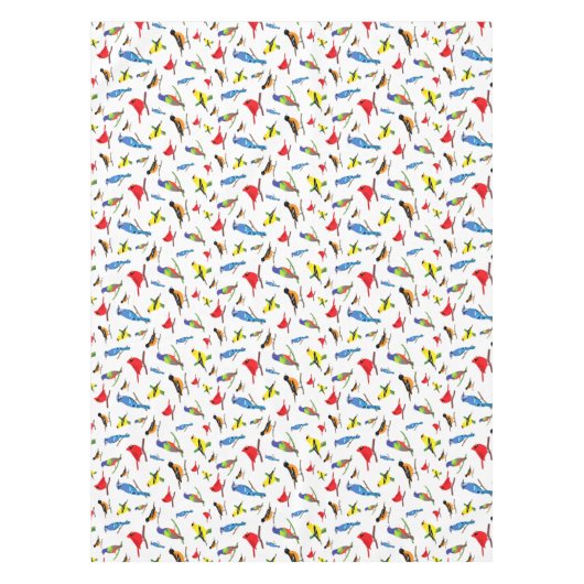 Farbenfrohe nordamerikanische Vogelmuster Tischdecke (Vorderseite)