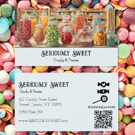 Farbenfrohe Nostalgie Candy Store Visitenkarte