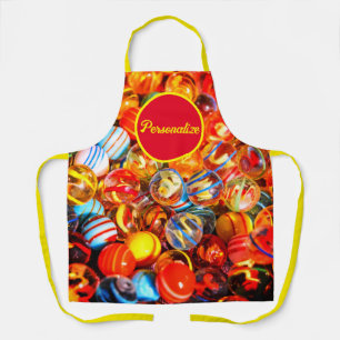 Farbenfrohe nostalgische Vintage-Glasmurmeln Schürze