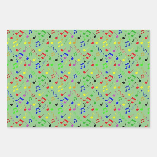 Farbenfrohe Notengestaltung Geschenkpapier Set (Vorderseite 2)