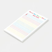 Farbenfrohe Notenlinien Post-it Klebezettel (angewinkelt)