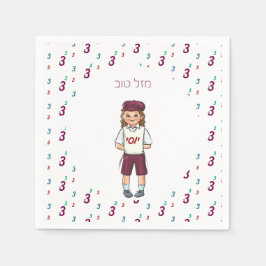 Farbenfrohe Nummer drei Upsherin-Serviette Serviette