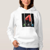 Farbenfrohe Nummer vier Frauen Hoodie (Vorderseite)