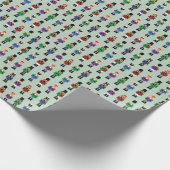 Farbenfrohe Nussknacker Geschenkpapier (Ecke)