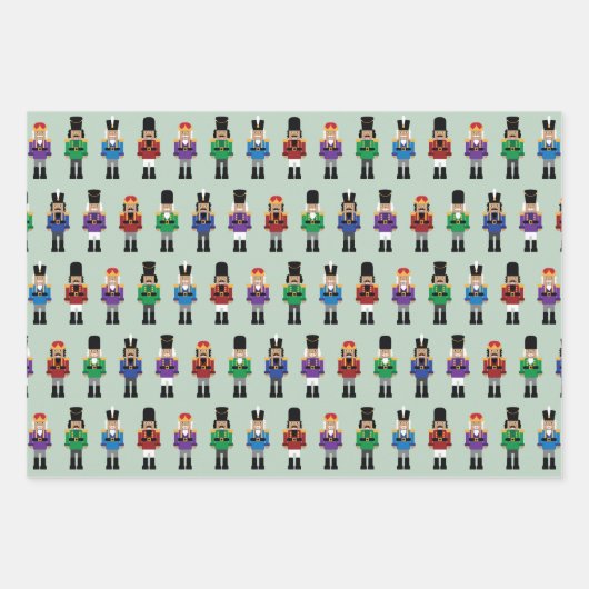 Farbenfrohe Nussknacker Geschenkpapier Set (Vorderseite 2)