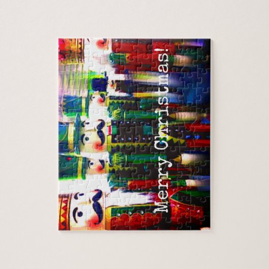 Farbenfrohe Nutcracker Soldaten frohen Weihnachten Puzzle (Vertikal)