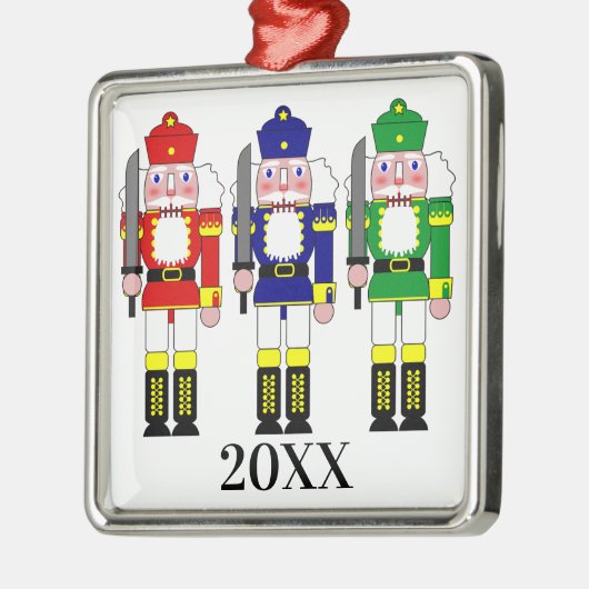 Farbenfrohe Nutcracker Soldatinnen Weihnachten Ornament Aus Metall (Links)