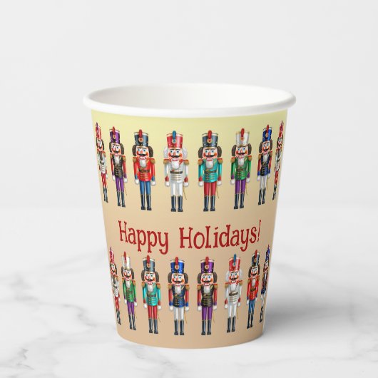 Farbenfrohe Nutcrackers Toyotys Pappbecher (Rückseite)