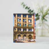 Farbenfrohe NYC Streetcorner Postkarte (Stehend Vorderseite)