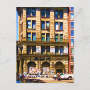 Farbenfrohe NYC Streetcorner Postkarte