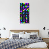 Farbenfrohe OBAMA 2012-Leinwand, 14 x 30 Zoll Leinwanddruck (Insitu (Schlafzimmer))