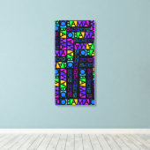 Farbenfrohe OBAMA 2012-Leinwand, 14 x 30 Zoll Leinwanddruck (Insitu (Holzboden))