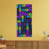 Farbenfrohe OBAMA 2012-Leinwand, 14 x 30 Zoll Leinwanddruck (Insitu (Wohnzimmer))