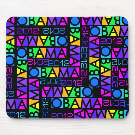 Farbenfrohe Obama-Mousepad 2012 Mousepad (Vorne)