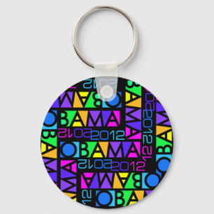 Farbenfrohe Obama-Schlüsselkette 2012 Schlüsselanhänger
