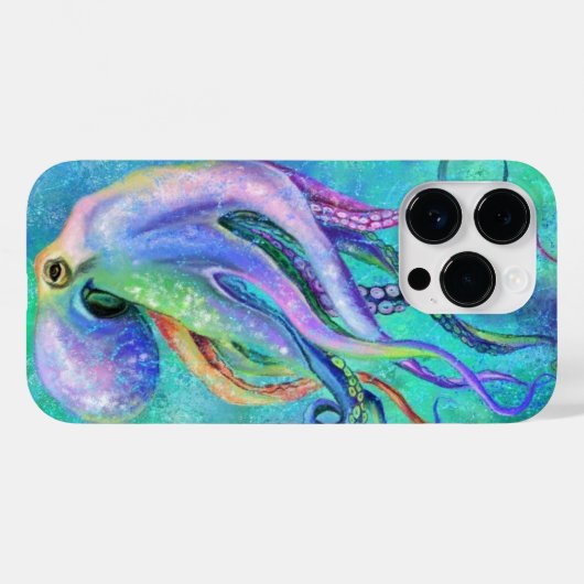 Farbenfrohe Octopus iPhone Case (Rückseite (Horizontal))