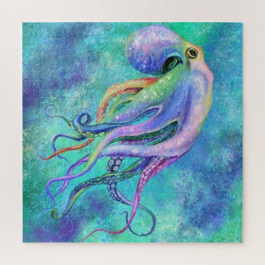 Farbenfrohe Octopus Puzzleteil Puzzle (Vertikal)