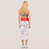 Farbenfrohe offene Herzen Capri Leggings (Rückseite)