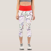Farbenfrohe offene Herzen Capri Leggings (Vorderseite)