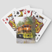 Farbenfrohe Oldumn Foliage Diesel Lokomotive Train Spielkarten (Rückseite)