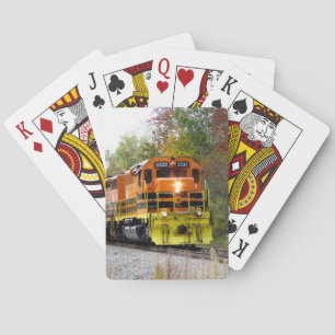 Farbenfrohe Oldumn Foliage Diesel Lokomotive Train Spielkarten