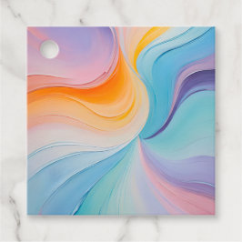 Farbenfrohe Ölgemälde Geschenkanhänger