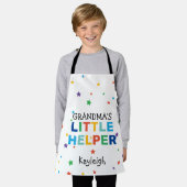 Farbenfrohe Oma's Kleine Helferin | Name der Kinde Schürze (Getragen)