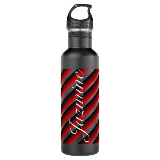 Farbenfrohe Ombra-Skriptnamen Streifen aus rostfre Edelstahlflasche (Vorderseite)