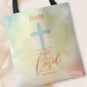 Farbenfrohe Ombre Cross Bible Verse Personalisiert Tasche