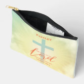 Farbenfrohe Ombre Cross Bible Verse Personalisiert Zubehörtasche (Offen)