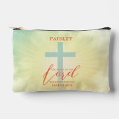 Farbenfrohe Ombre Cross Bible Verse Personalisiert Zubehörtasche (Vorderseite)