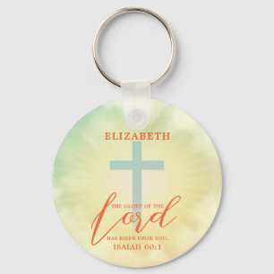 Farbenfrohe Ombre Cross Scripting Personalisiert Schlüsselanhänger