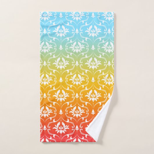 Farbenfrohe Ombre & Damask Badhandtuch Set (Handtuch)