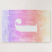Farbenfrohe Ombre Gradient Monogram Puzzle (Horizontal)
