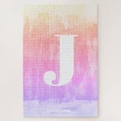 Farbenfrohe Ombre Gradient Monogram Puzzle (Vertikal)