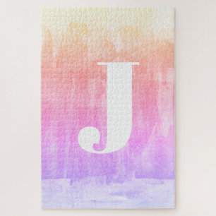 Farbenfrohe Ombre Gradient Monogram Puzzle