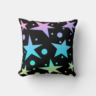 Farbenfrohe Ombre Stars und Polka Dots Collection Kissen