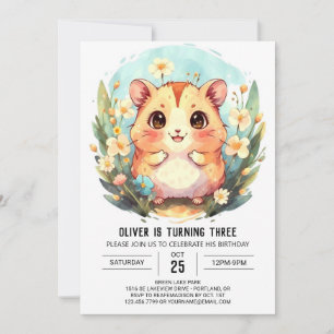 Farbenfrohe Online-Hamster zum Geburtstag Einladung