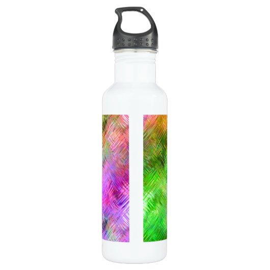 Farbenfrohe Opal Glassy Textur Trinkflasche (Rückseite)