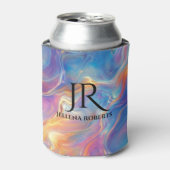 Farbenfrohe Opal-Strudel-Marmor-Textur Dosenkühler (Kanne Vorderseite)