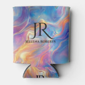 Farbenfrohe Opal-Strudel-Marmor-Textur Dosenkühler (Vorderseite)