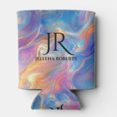 Farbenfrohe Opal-Strudel-Marmor-Textur Dosenkühler (Rückseite)