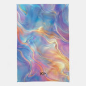 Farbenfrohe Opal-Strudel-Marmor-Textur Geschirrtuch (Vertikal)