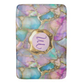 Farbenfrohe Opal- und Liquid-Gold Badematte (Vorderseite Vertikal)