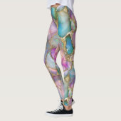 Farbenfrohe Opal- und Liquid-Gold Leggings (Links)