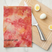 Farbenfrohe Orange Abstrakte Malerei anpassbar Geschirrtuch (Viertel Falte)